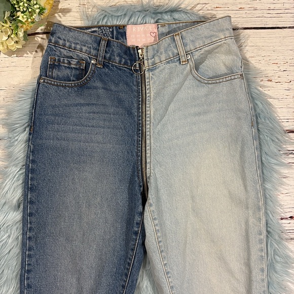 Revice Yin‎ Yang Crop Jeans Two Toned Front to Back Zipper Pants - Picture 7 of 8